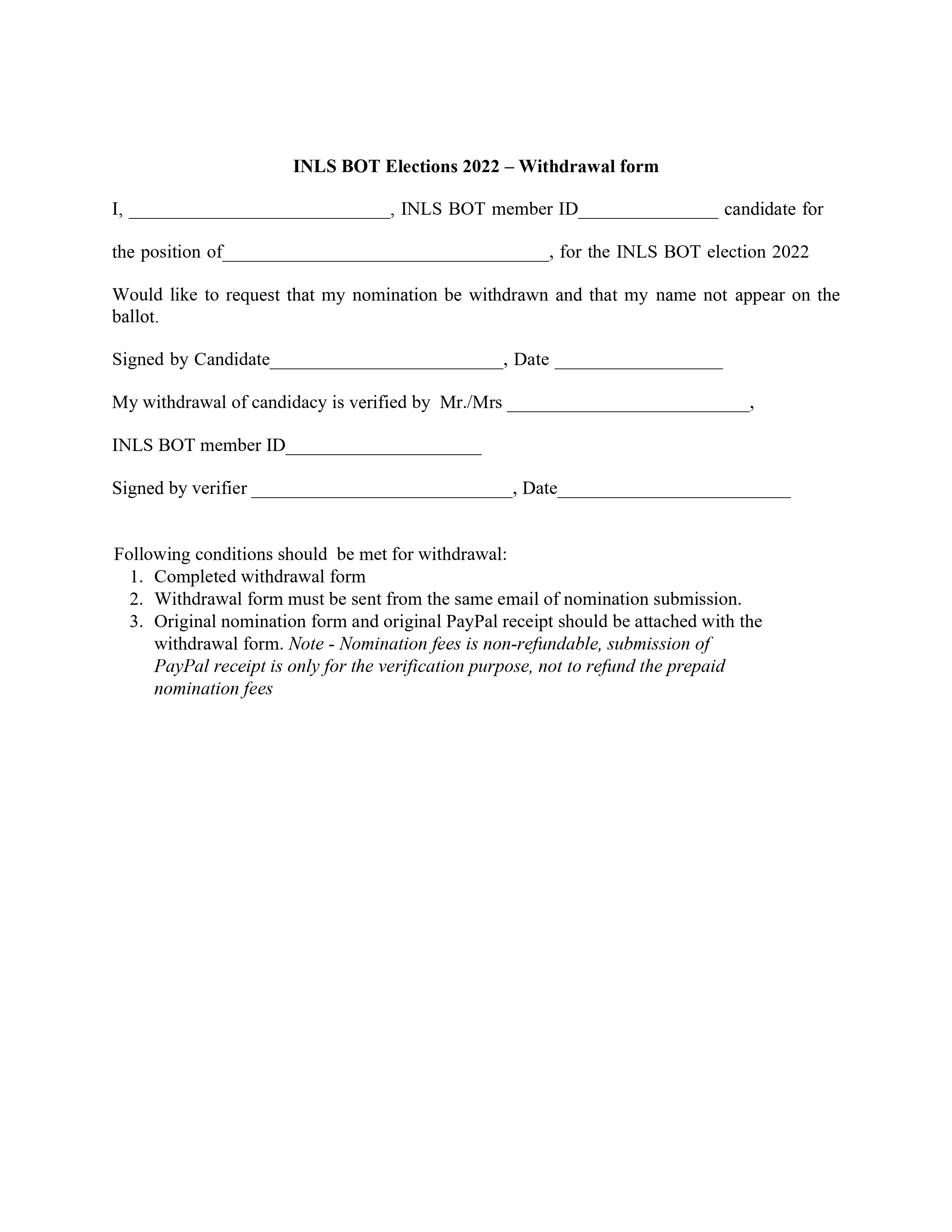 INLS BOT 2022 Candidate Withdrawal Form